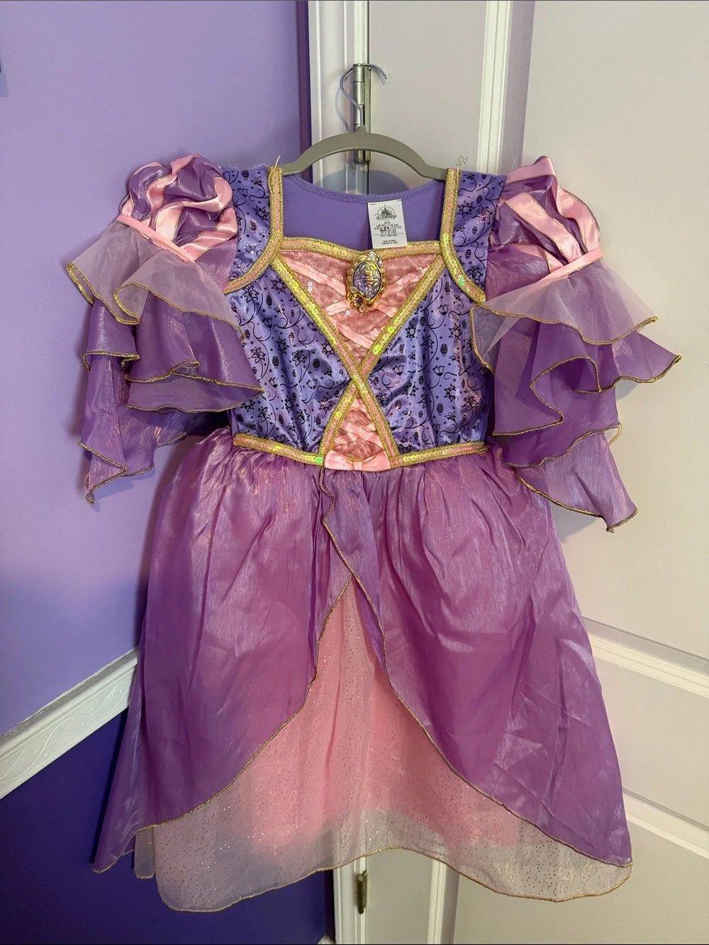 Rapunzel Purple & Pink Princess Costume Dress with Gem Accent
